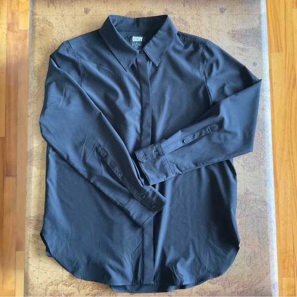 DKNY Women's Black Button Down Shirt - Picture 2 of 7